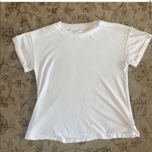 Organic Cotton Raw Neck Boxy Tee Sz S